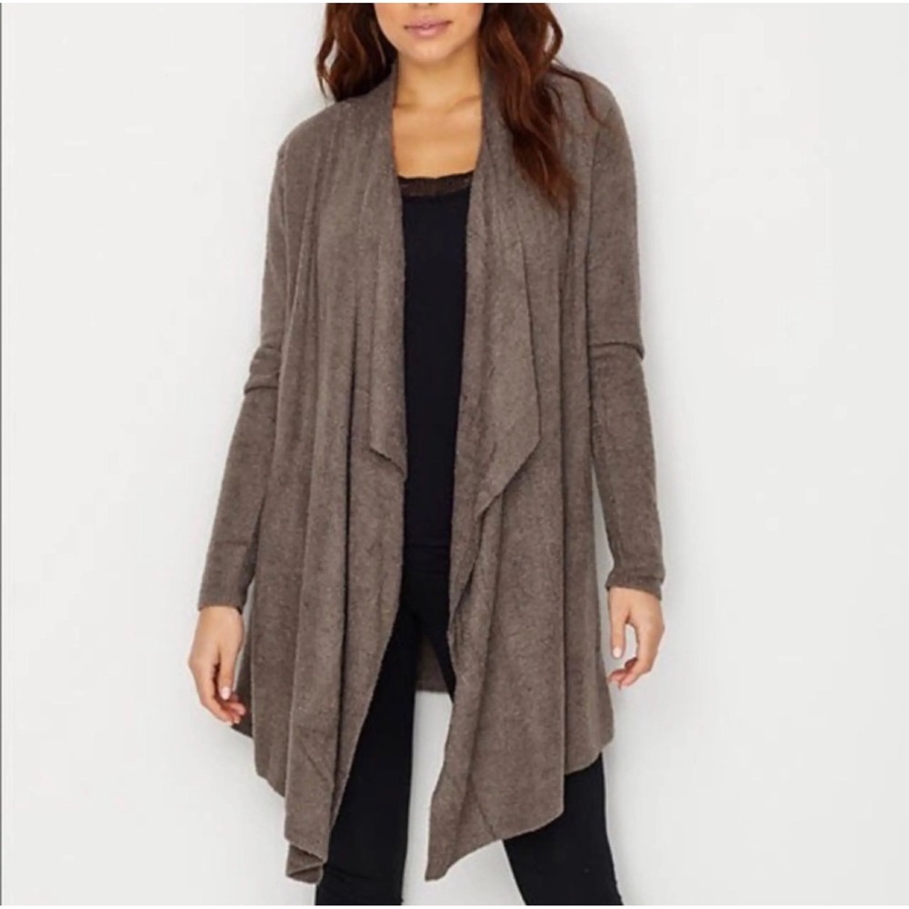 Barefoot Dreams CozyChic Lite Island Wrap Cardigan Cocoa Brown 903 XL Large